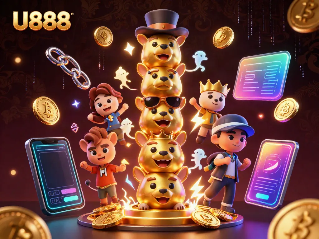 Experience the exciting U888 gaming environment with dynamic characters and casino elements.