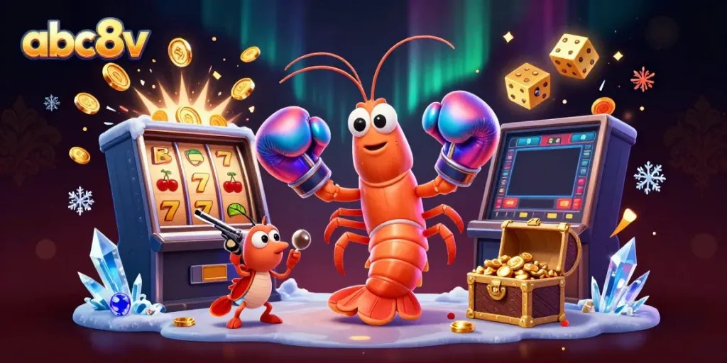 Experience the thrilling abc8v casino scene with vibrant jackpot elements and ensemble characters.