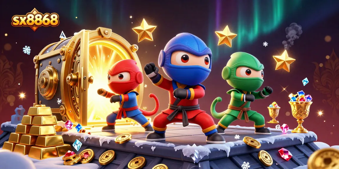 Experience thrilling wins at sx8868 with colorful ninja chameleons amidst dazzling treasures.