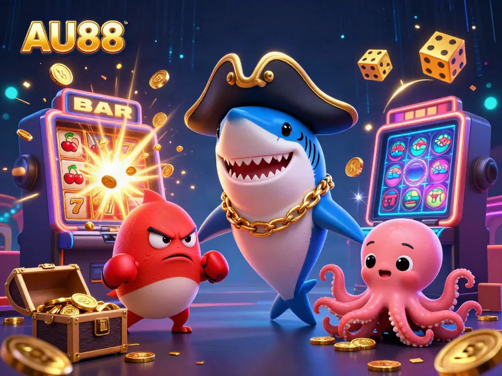 Experience thrilling wins at AU88 with vibrant casino characters and exciting game elements.