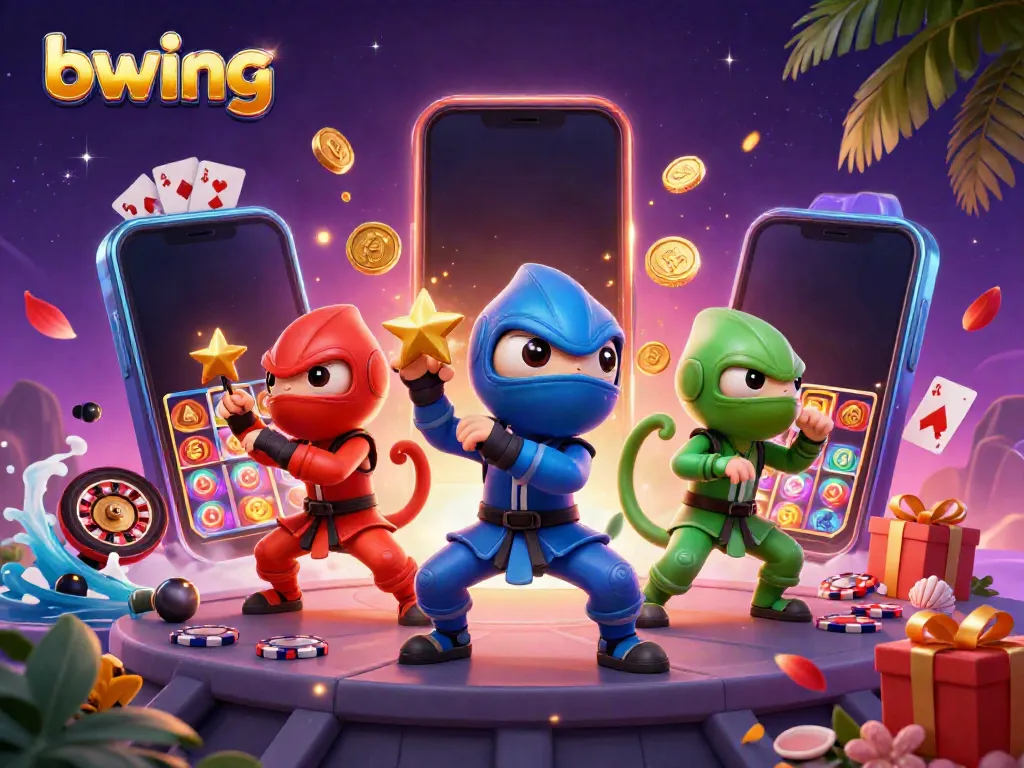 Experience thrilling adventures with bwing through dynamic 3D characters and casino games in action.