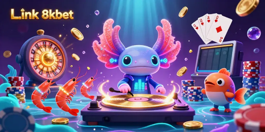 Experience excitement with the Link 8kbet undersea casino scene showcasing dynamic gaming elements.