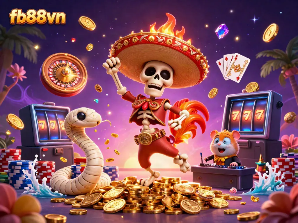 Experience thrilling gambling with fb88vn, showcasing a vibrant casino scene full of action and excitement.