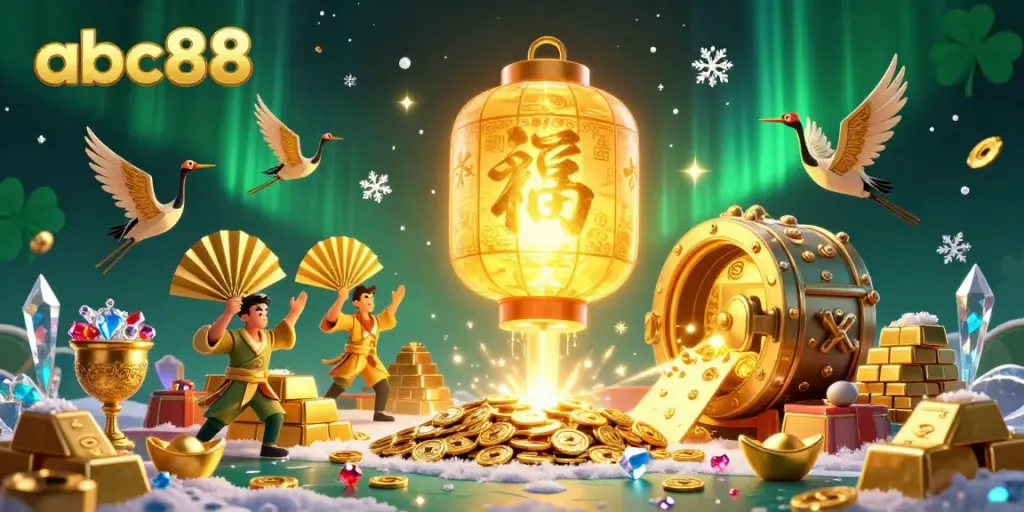 Engage in exciting casino action with abc88, featuring a golden lantern spirit and treasures galore.